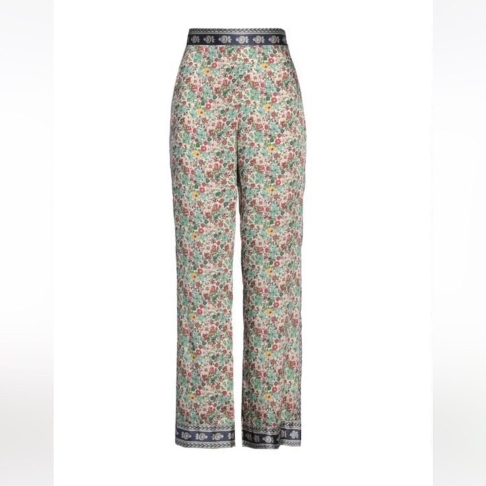 SANDRO Floral Silk Pants